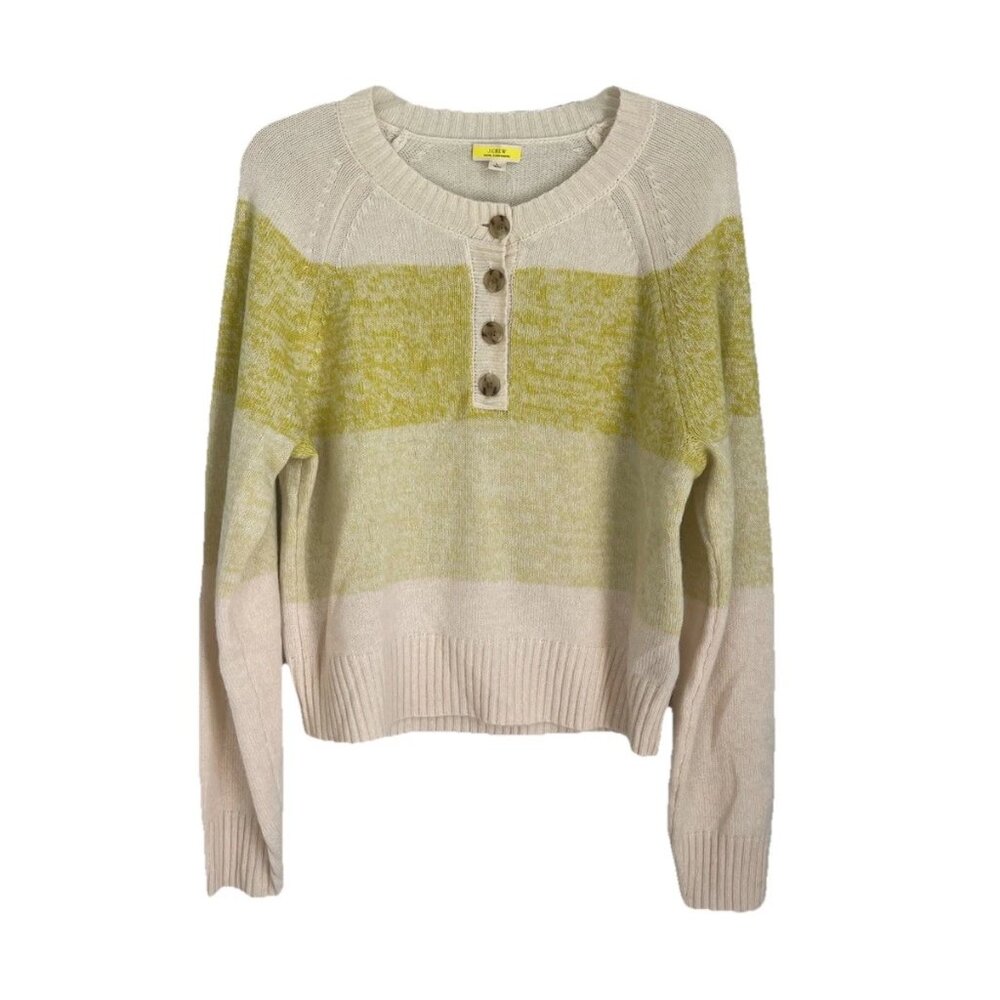 J Crew Cashmere Marled Sweater in Stripe BG469 NWT